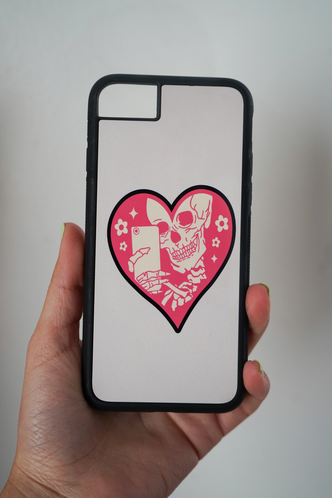 Skull Heart Selfie iPhone case