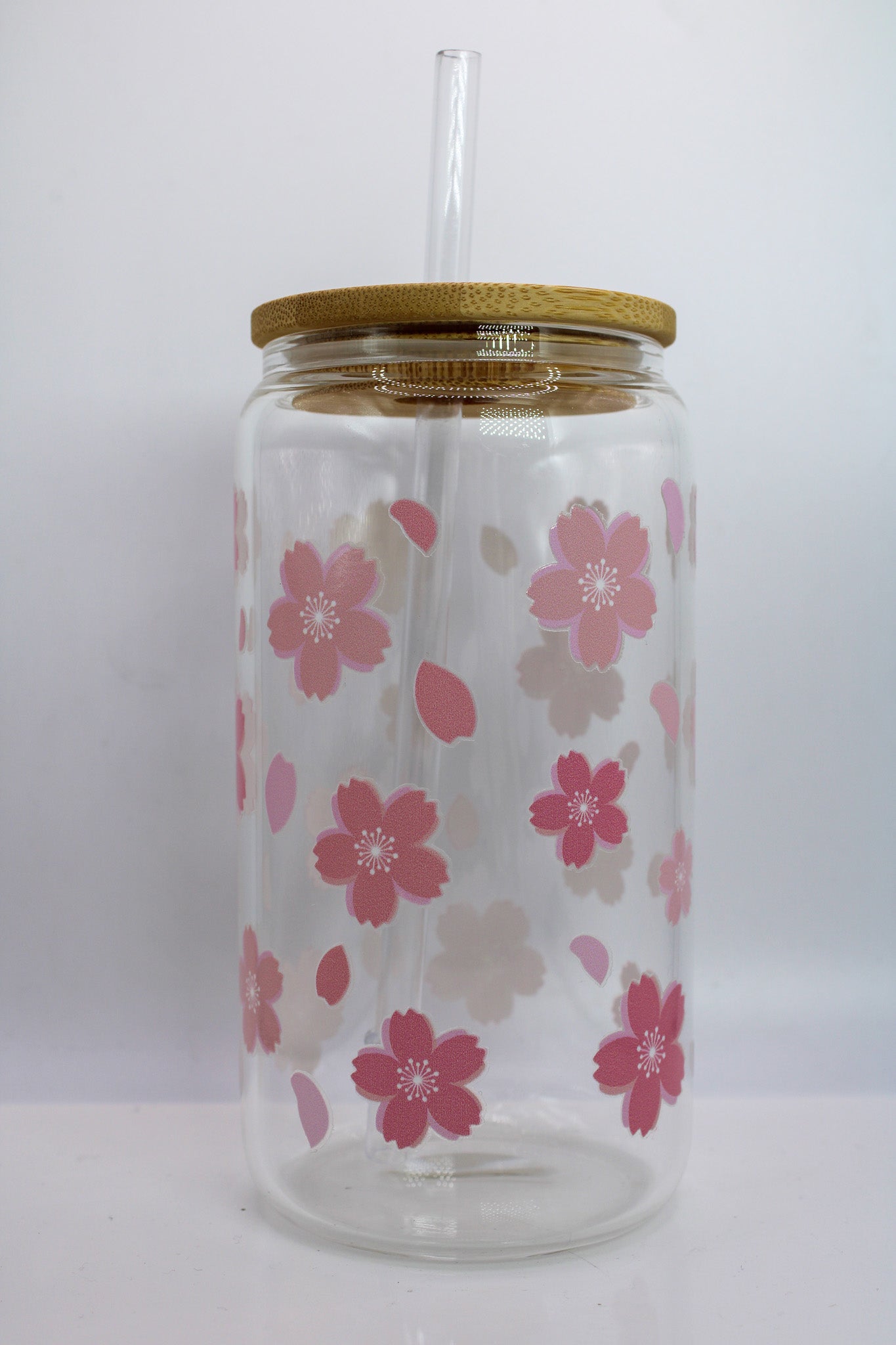 Pink Blossom Glass Cup 16oz