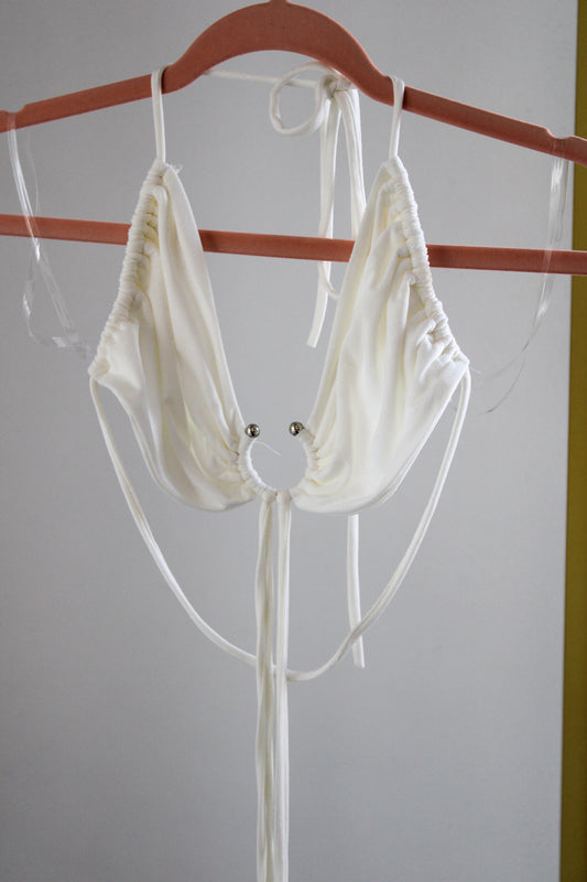 Off White Halter Top