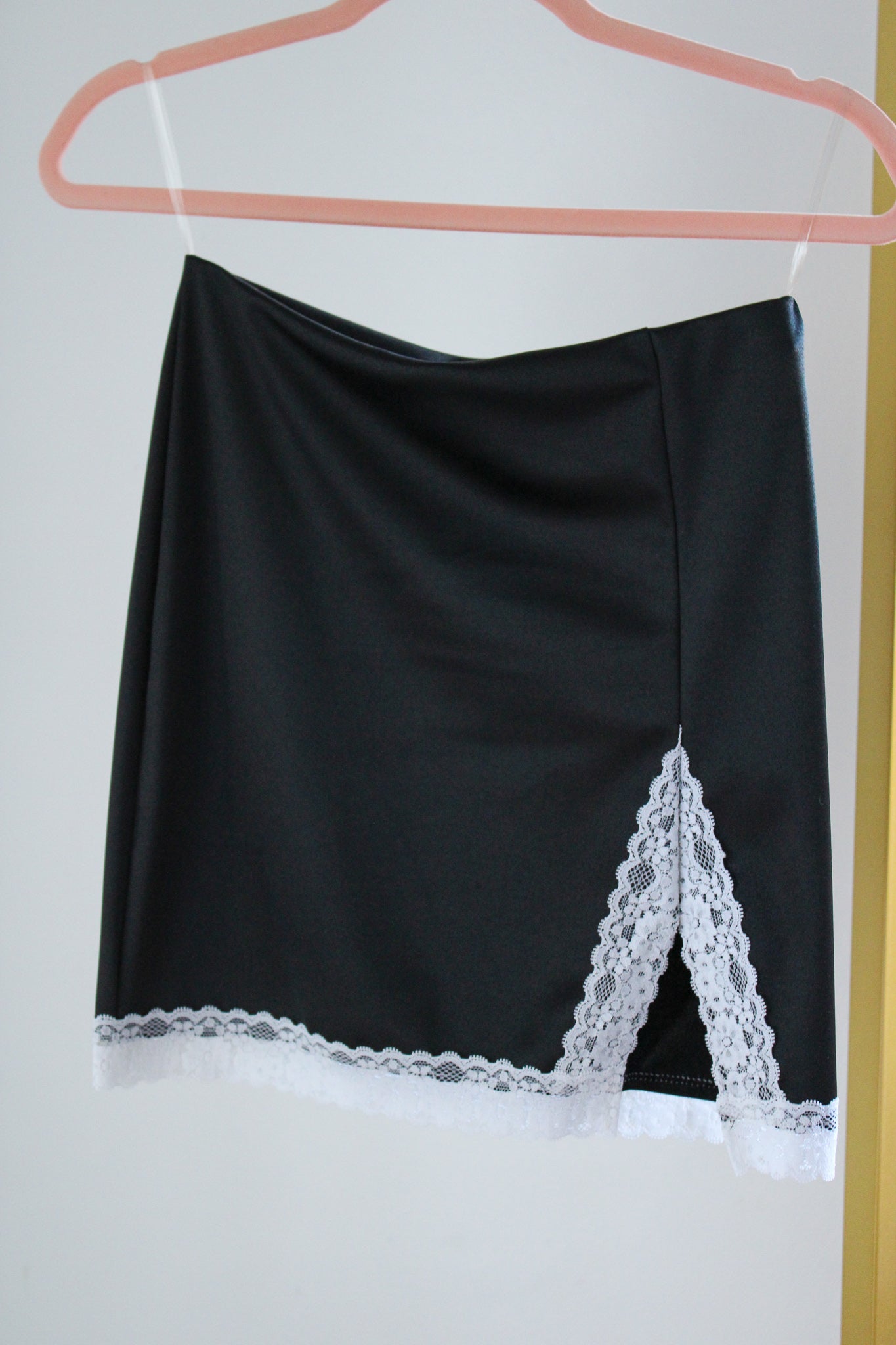 Black Mini Skirt With Side Slit