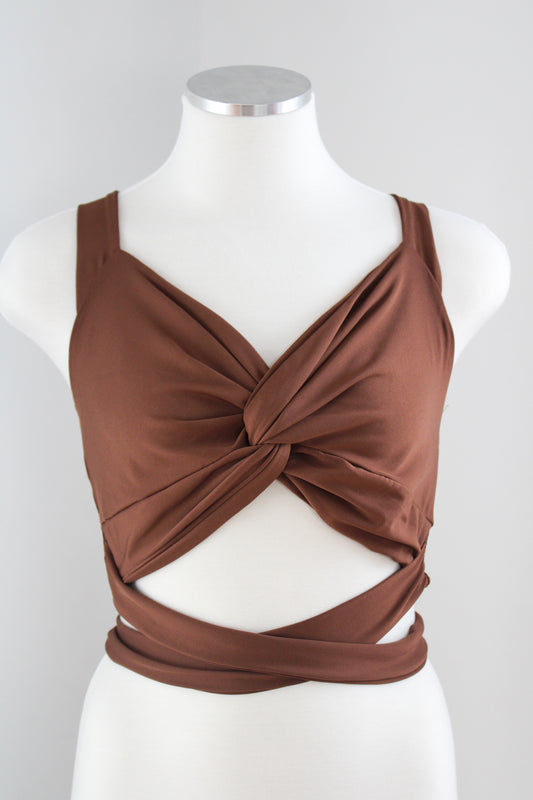 Brown Twist Crop Top