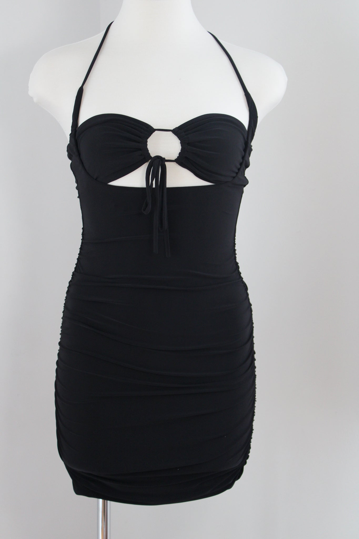 Black Halter Mini Dress
