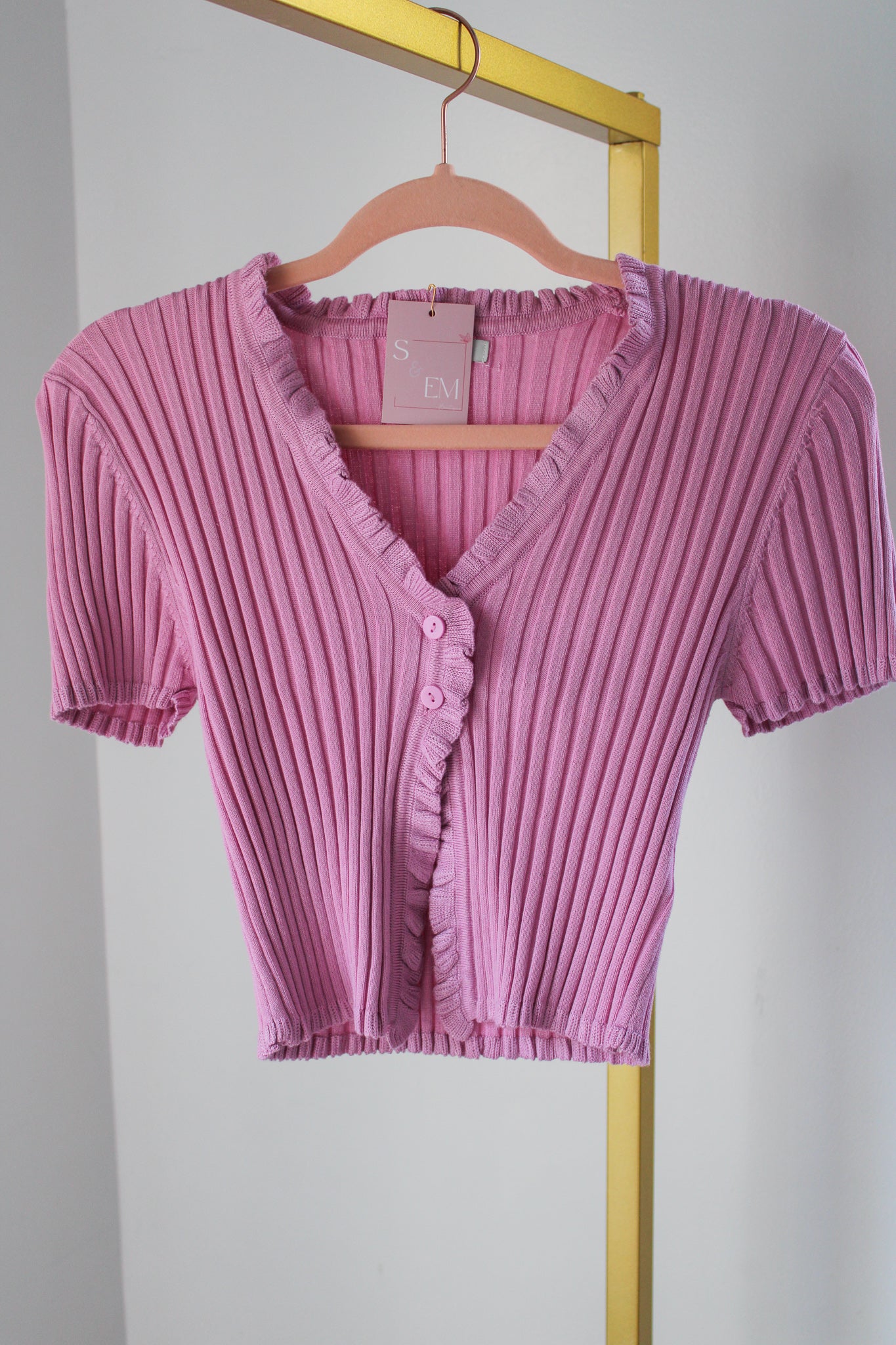 Pink Plus Size Sweater Cardigan