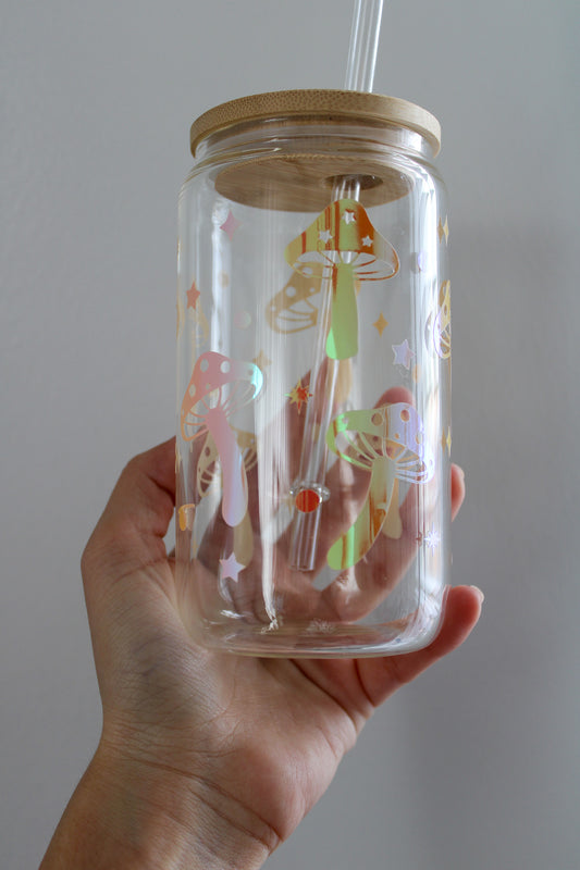 Mushroom Glass Coffee Cup 12oz