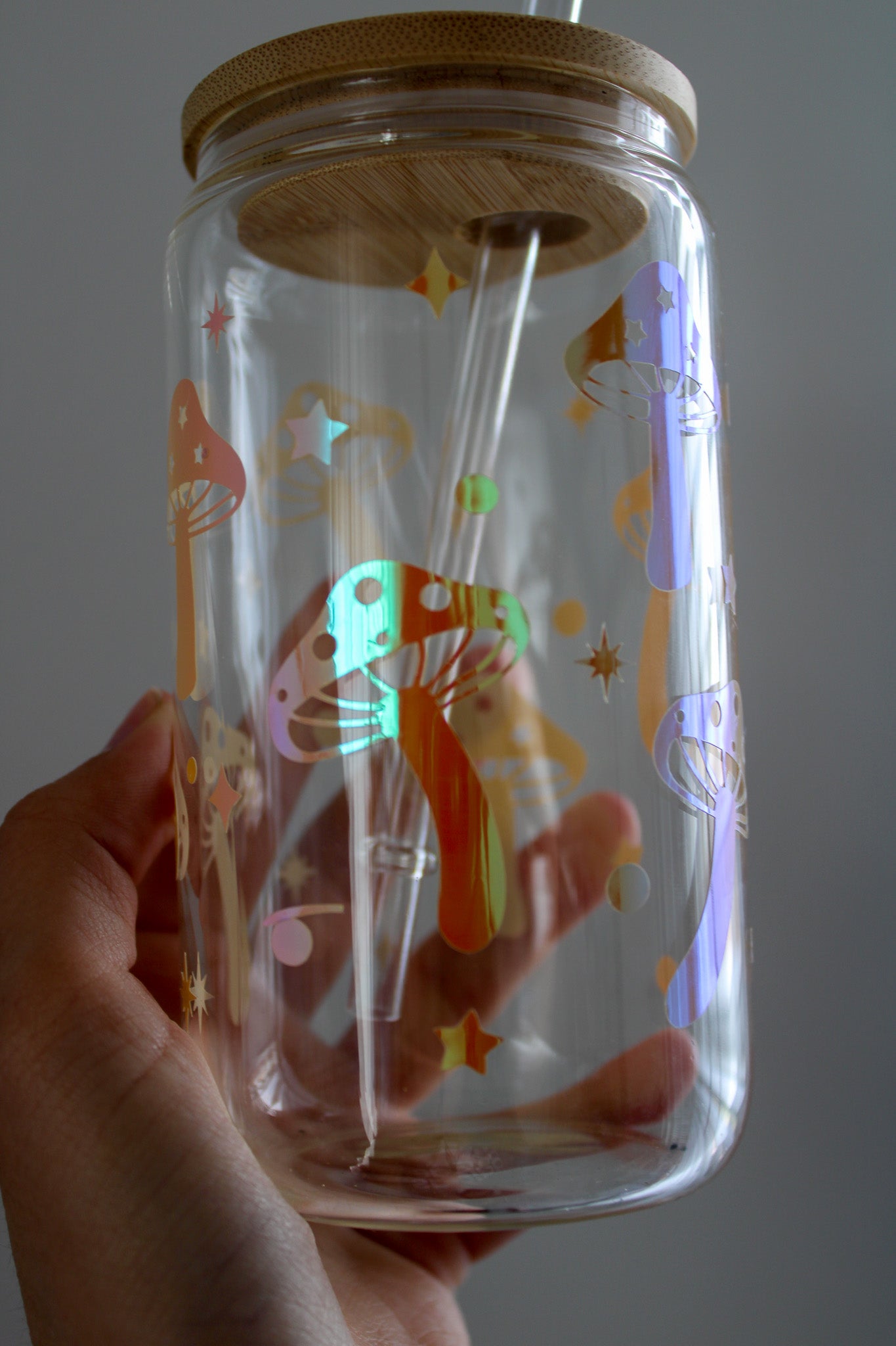 Mushroom Glass Coffee Cup 12oz