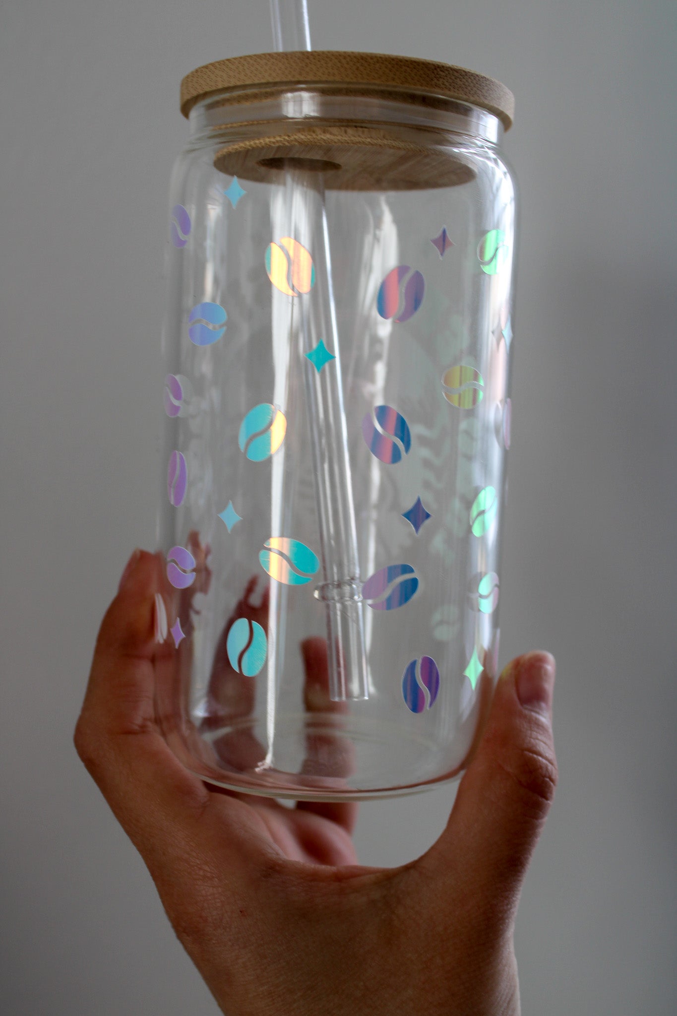 Dead Inside, But Caffeinated Glass Coffee Cup 12oz