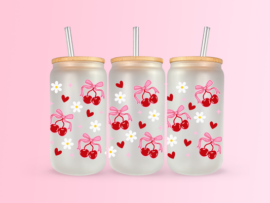 Coquette Cherry Glass 16oz Cup