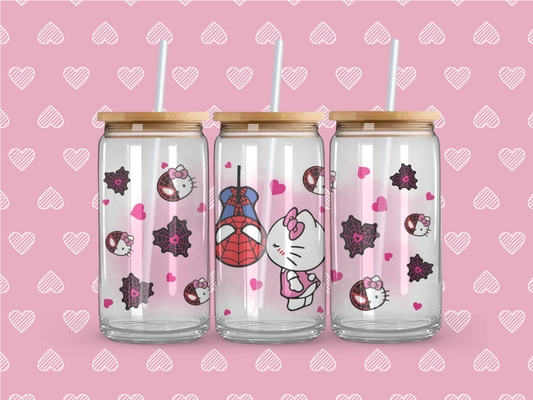 Spider X Kitty Frosted Glass Coffee Cup 12oz