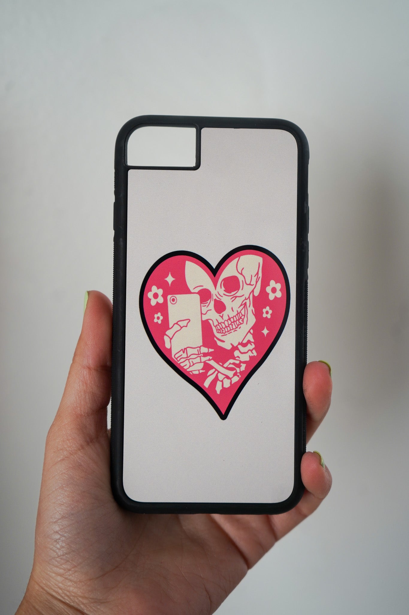 Skull Heart Selfie iPhone case