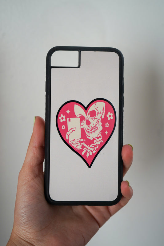 Skull Heart Selfie iPhone case