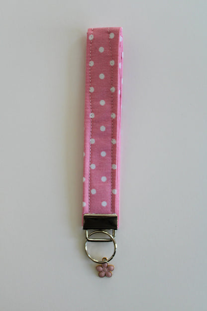 Pink Polkadot Wristlet