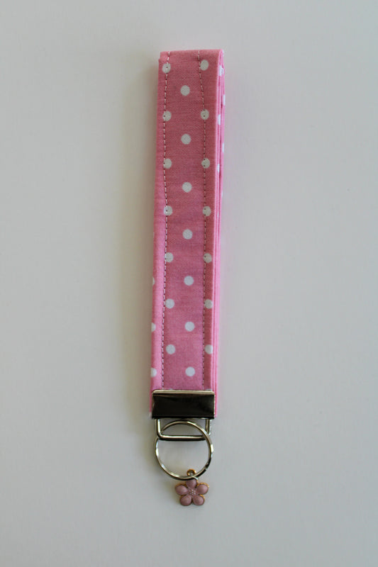 Pink Polkadot Wristlet