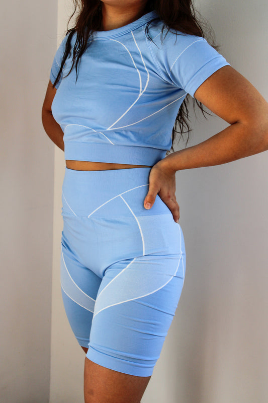 Active Crop Top And Biker Short Set
