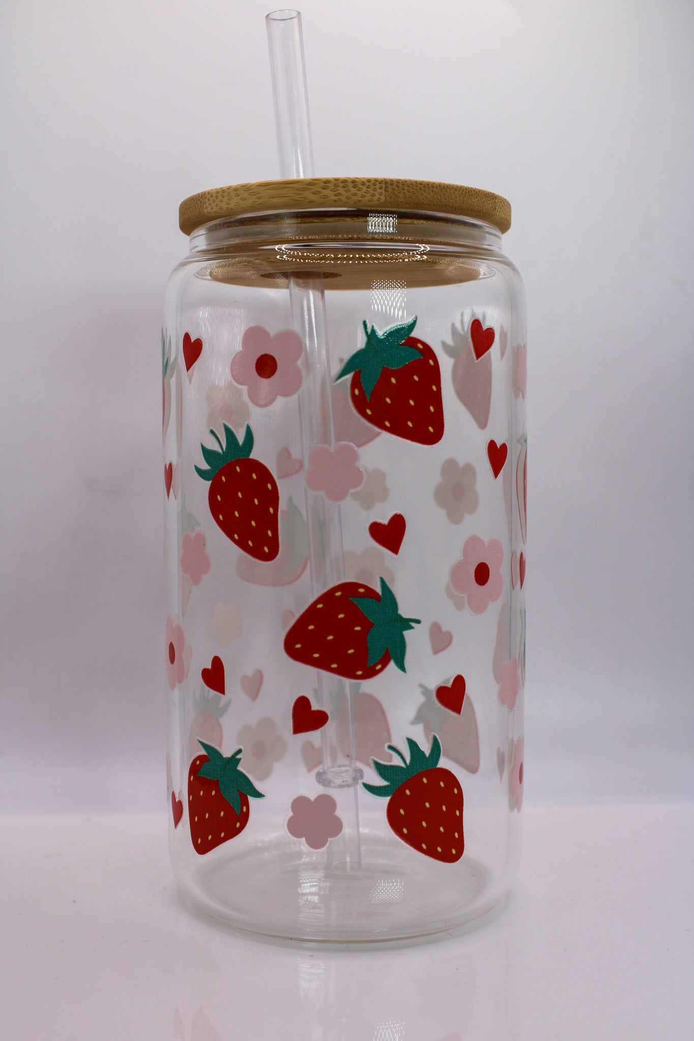 Strawberry Glass Cup 16oz