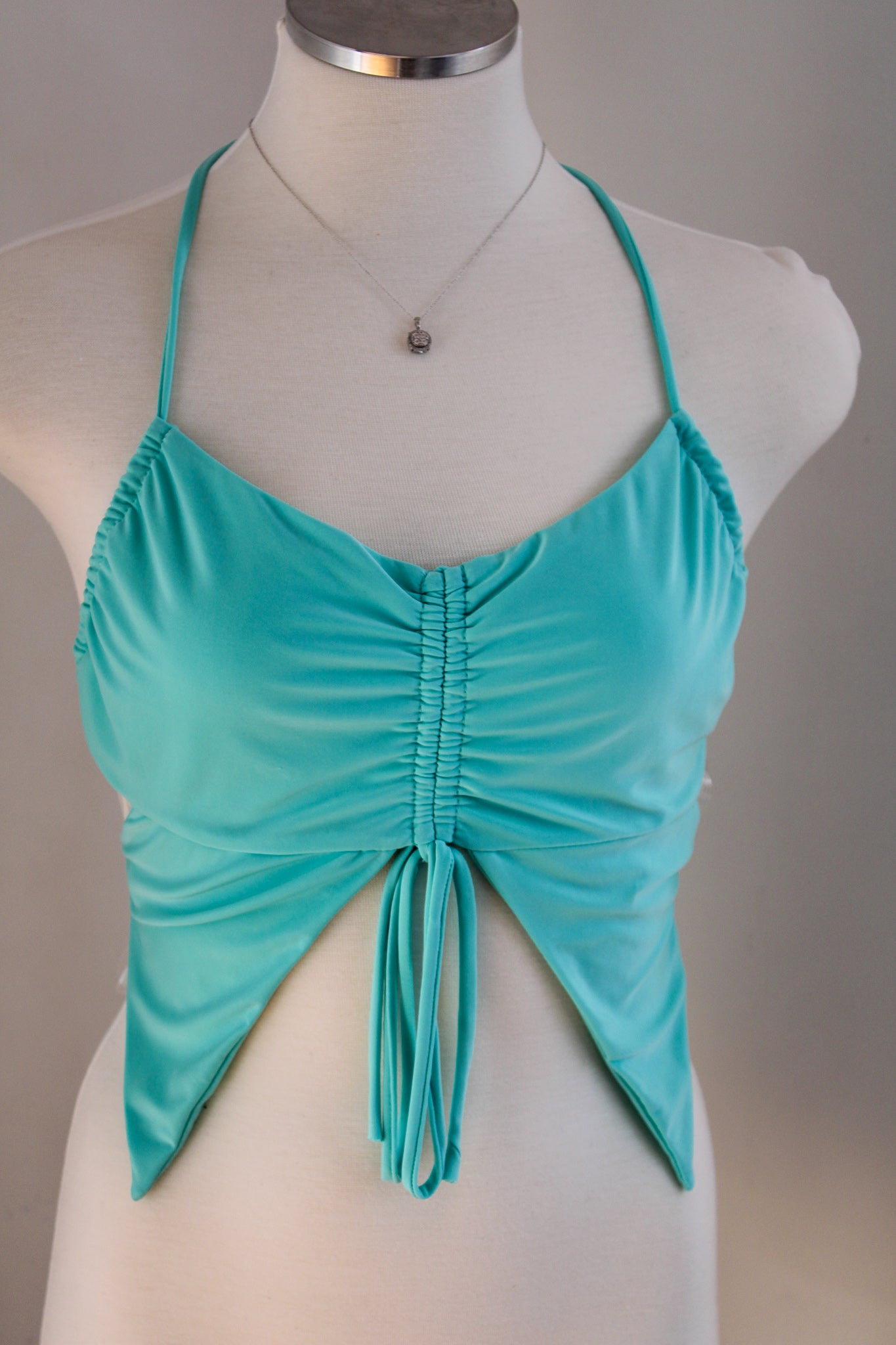 Open Back Halter Crop Top