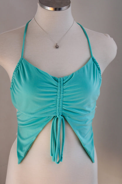 Open Back Halter Crop Top