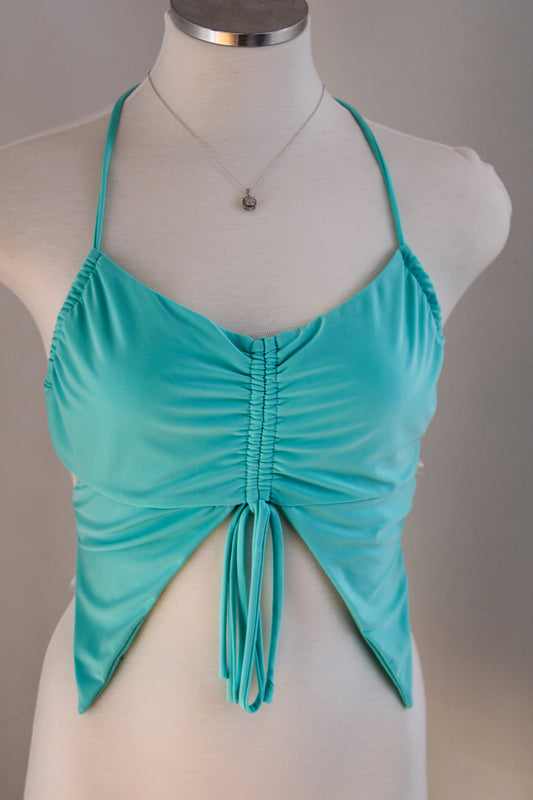 Open Back Halter Crop Top