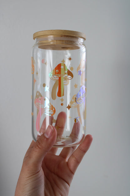 Mushroom Glass Coffee Cup 12oz