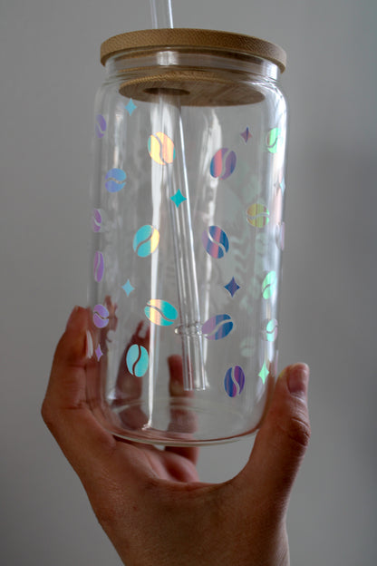 Dead Inside, But Caffeinated Glass Coffee Cup 12oz